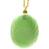 Russian Gold & Green Enamel Locket Pendant On Chain 1 Russian Gold & Green Enamel Locket Pendant On Chain -Antique Jewellery Company IMG 2655