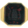 18ct Gold Octagonal Bloodstone Signet Ring