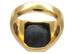 18ct Gold Octagonal Bloodstone Signet Ring 9 18ct Gold Octagonal Bloodstone Signet Ring -Antique Jewellery Company IMG 2766