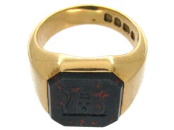 18ct Gold Octagonal Bloodstone Signet Ring 10 18ct Gold Octagonal Bloodstone Signet Ring -Antique Jewellery Company IMG 2767