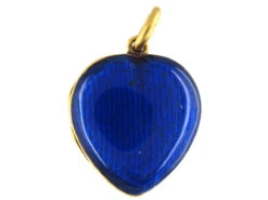 18ct Gold Victorian Blue Enamel Heart Locket 8 18ct Gold Victorian Blue Enamel Heart Locket -Antique Jewellery Company IMG 2842