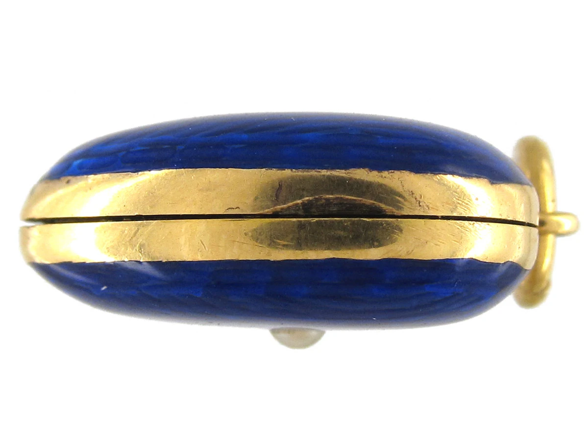 18ct Gold Victorian Blue Enamel Heart Locket 6 18ct Gold Victorian Blue Enamel Heart Locket - Image 4
