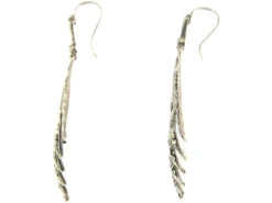 Art Deco Silver Palm Frond Drop Earrings -Antique Jewellery Company IMG 2884