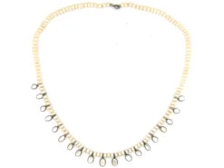 Pearl Necklace With Moonstone Drops