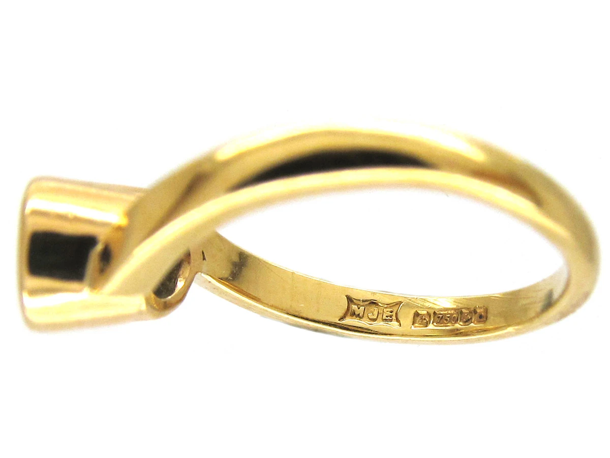 Art Nouveau Emerald & Diamond Twist Ring 6 Art Nouveau Emerald & Diamond Twist Ring - Image 4