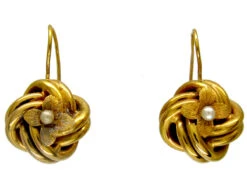 15ct Gold Victorian Flower Knot Earrings