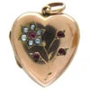 Garnet & Pearl Flower Heart Locket -Antique Jewellery Company IMG 3497