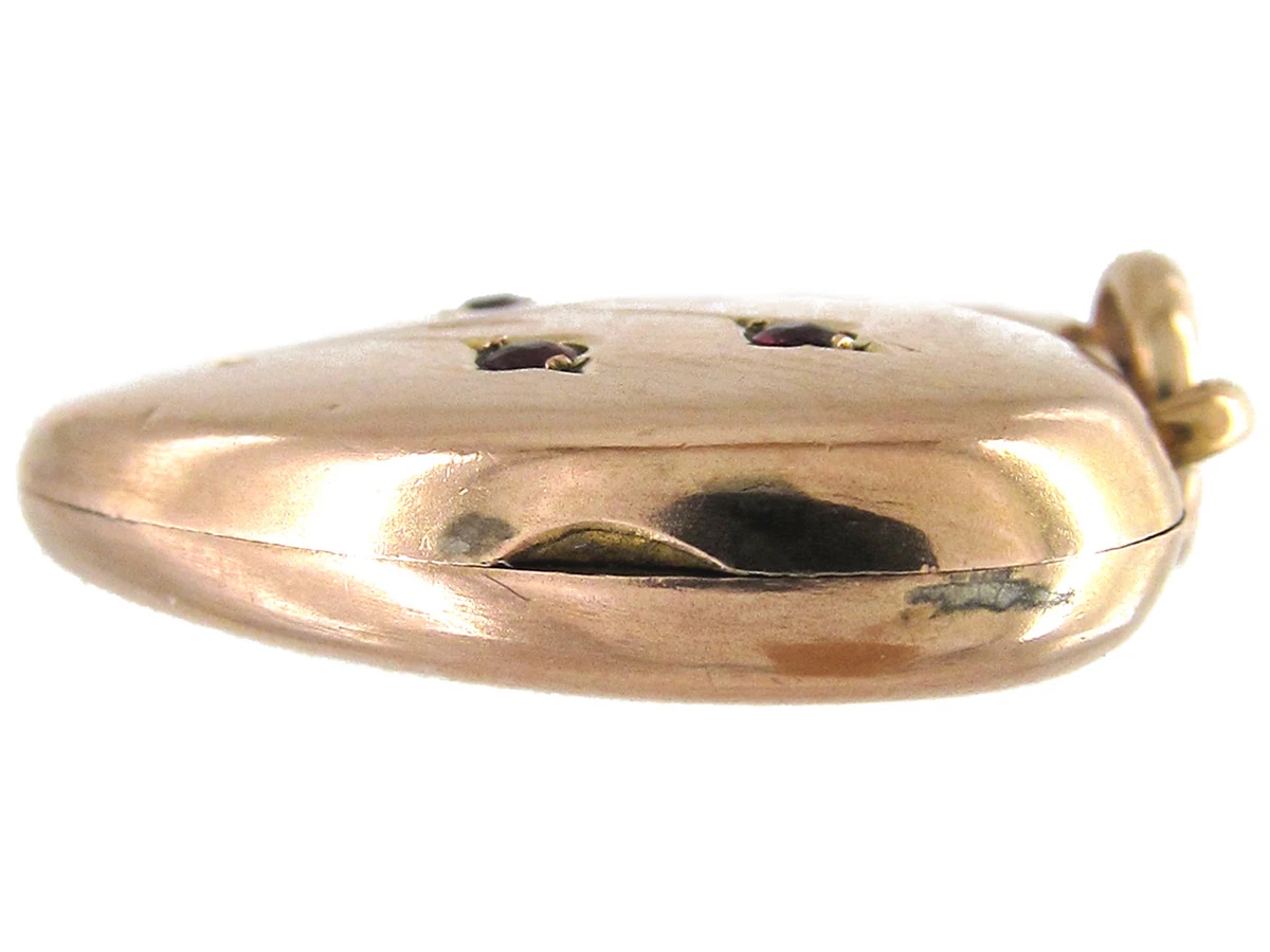 Garnet & Pearl Flower Heart Locket 10 Garnet & Pearl Flower Heart Locket - Image 8