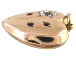 Garnet & Pearl Flower Heart Locket 16 Garnet & Pearl Flower Heart Locket -Antique Jewellery Company IMG 3506