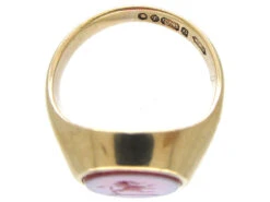 Lion Carnelian Intaglio 9ct Gold Signet Ring 14 Lion Carnelian Intaglio 9ct Gold Signet Ring -Antique Jewellery Company IMG 3707