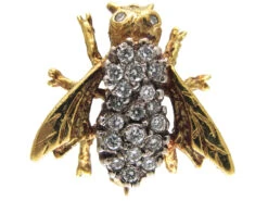 Diamond & 18ct Gold Bug Brooch
