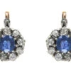Edwardian Sapphire & Diamond Cluster Earrings 2 Edwardian Sapphire & Diamond Cluster Earrings -Antique Jewellery Company IMG 3756