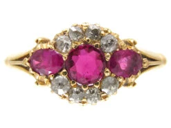 Edwardian Three Stone Ruby & Diamond Ring