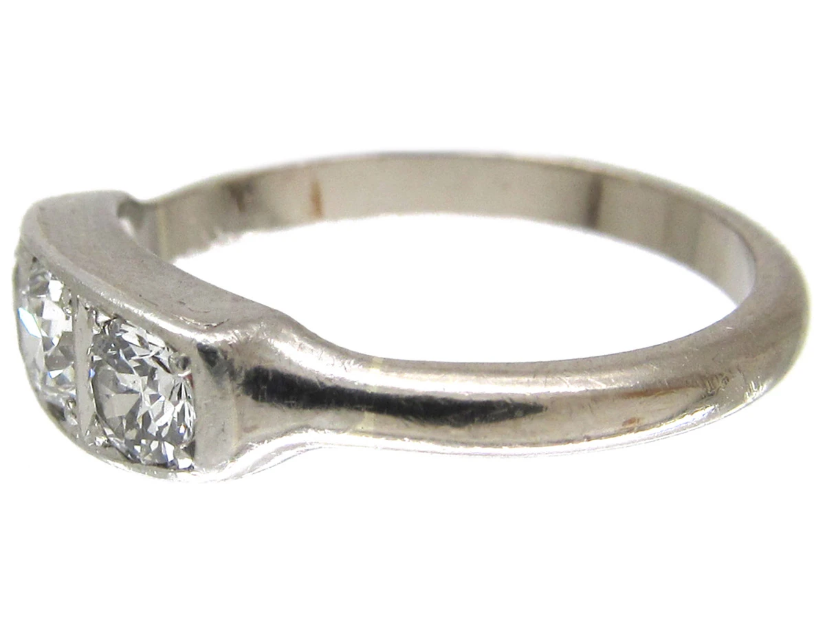 Art Deco Three Stone Diamond Ring 5 Art Deco Three Stone Diamond Ring - Image 3