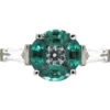 Emerald & Diamond Cluster Ring With Baguette Diamond Sides 2 Emerald & Diamond Cluster Ring With Baguette Diamond Sides -Antique Jewellery Company IMG 4079