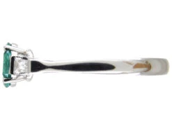 Emerald & Diamond Cluster Ring With Baguette Diamond Sides -Antique Jewellery Company IMG 4082