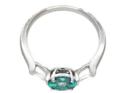 Emerald & Diamond Cluster Ring With Baguette Diamond Sides -Antique Jewellery Company IMG 4086