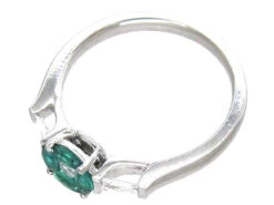 Emerald & Diamond Cluster Ring With Baguette Diamond Sides -Antique Jewellery Company IMG 4087