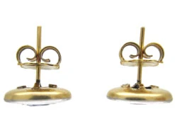 Ceylon Sapphire 18ct Gold & Platinum Earrings -Antique Jewellery Company IMG 4109