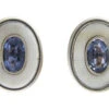 Ceylon Sapphire 18ct Gold & Platinum Earrings 2 Ceylon Sapphire 18ct Gold & Platinum Earrings -Antique Jewellery Company IMG 4113