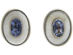 Ceylon Sapphire 18ct Gold & Platinum Earrings