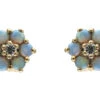 Small Opal & Diamond Cluster Earrings