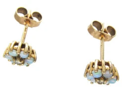 Small Opal & Diamond Cluster Earrings 9 Small Opal & Diamond Cluster Earrings -Antique Jewellery Company IMG 4127