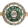 Art Deco Emerald & Diamond Target Ring 2 Art Deco Emerald & Diamond Target Ring -Antique Jewellery Company IMG 4188