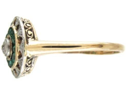 Art Deco Emerald & Diamond Target Ring 12 Art Deco Emerald & Diamond Target Ring -Antique Jewellery Company IMG 4190