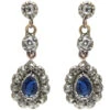 Georgian Sapphire β& Diamond Drop Earrings 1 Georgian Sapphire β& Diamond Drop Earrings -Antique Jewellery Company IMG 4244 1