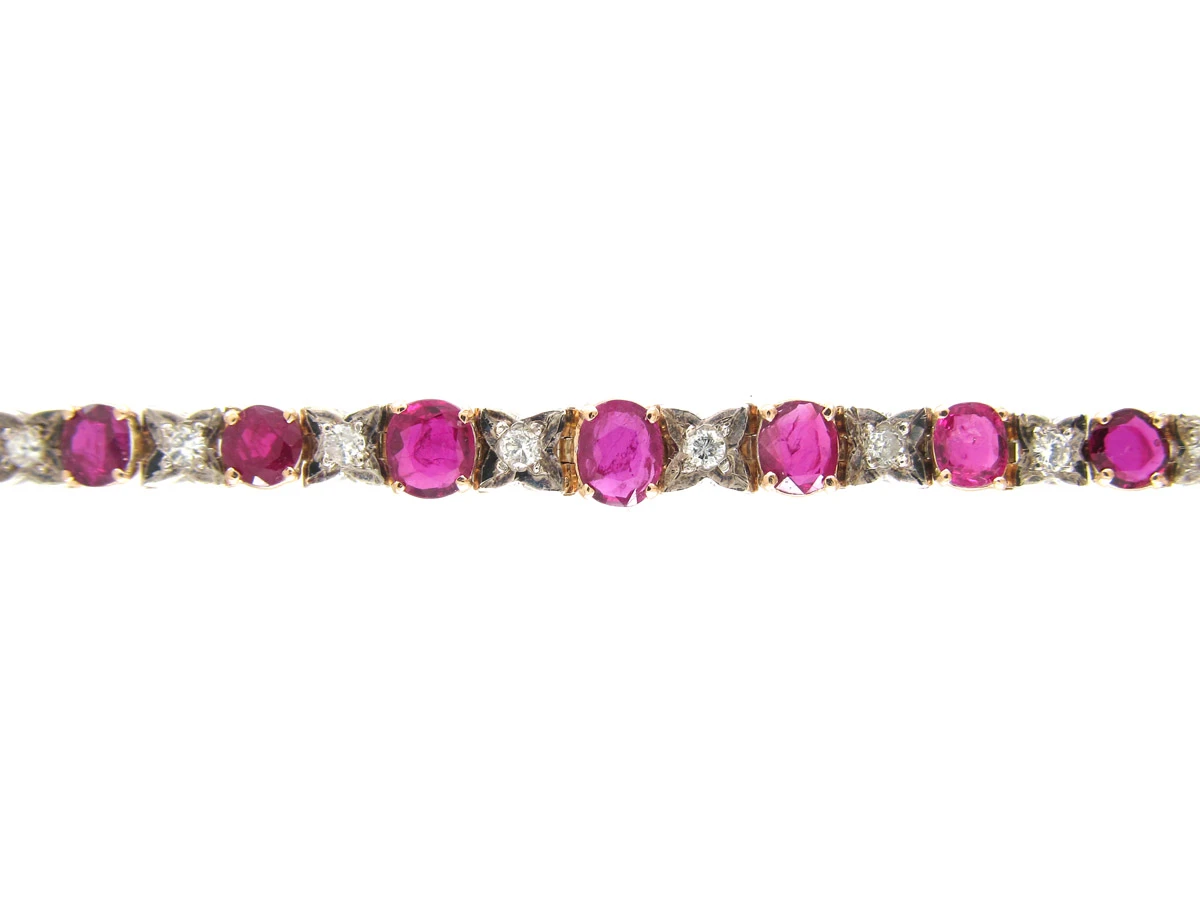 18ct Gold, Ruby & Diamond Bracelet 3 18ct Gold, Ruby & Diamond Bracelet