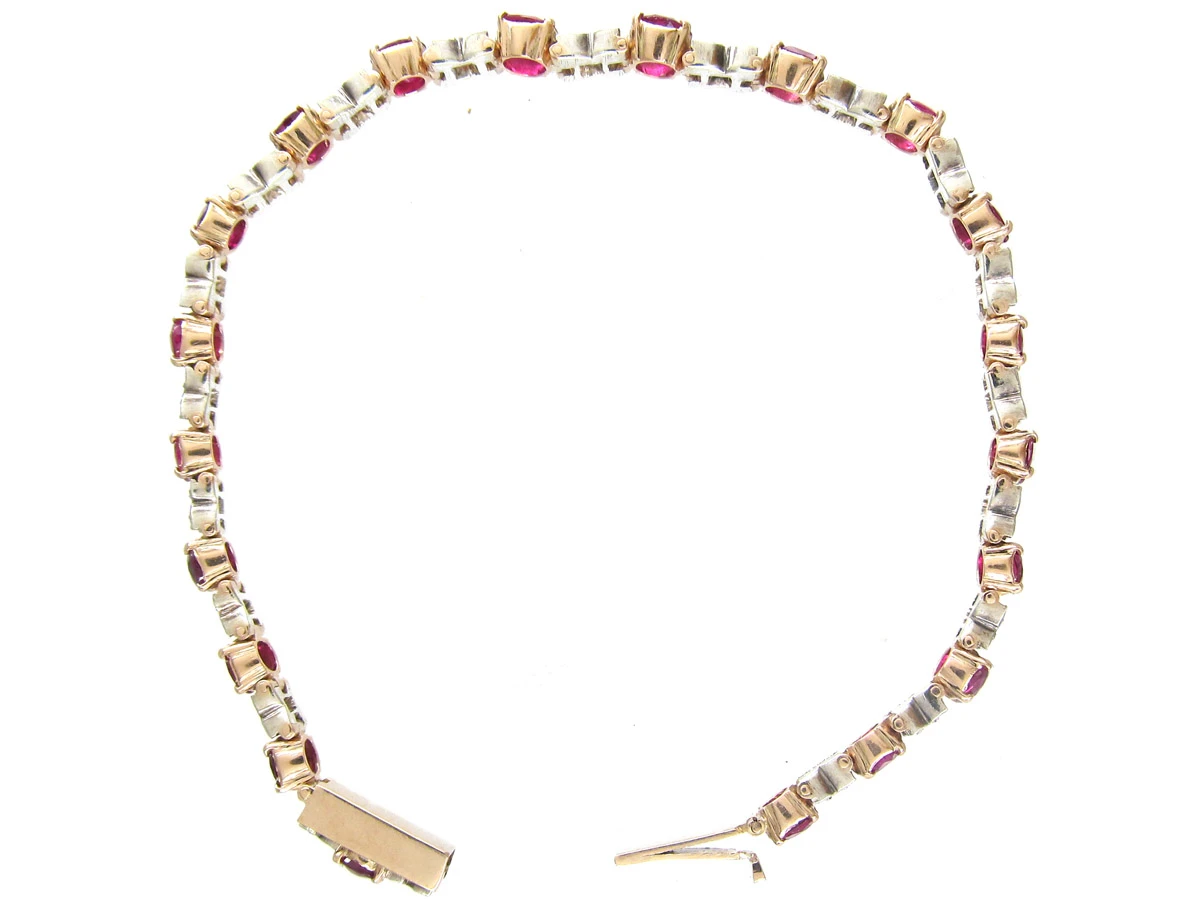 18ct Gold, Ruby & Diamond Bracelet 5 18ct Gold, Ruby & Diamond Bracelet - Image 3
