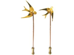 Pair Of Edwardian 15ct Gold & Natural Split Pearl Swallow Tie Pins In Original Case -Antique Jewellery Company IMG 4490