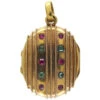 Ruby & Emerald Studded Victorian Gold Oval Locket 1 Ruby & Emerald Studded Victorian Gold Oval Locket -Antique Jewellery Company IMG 4557