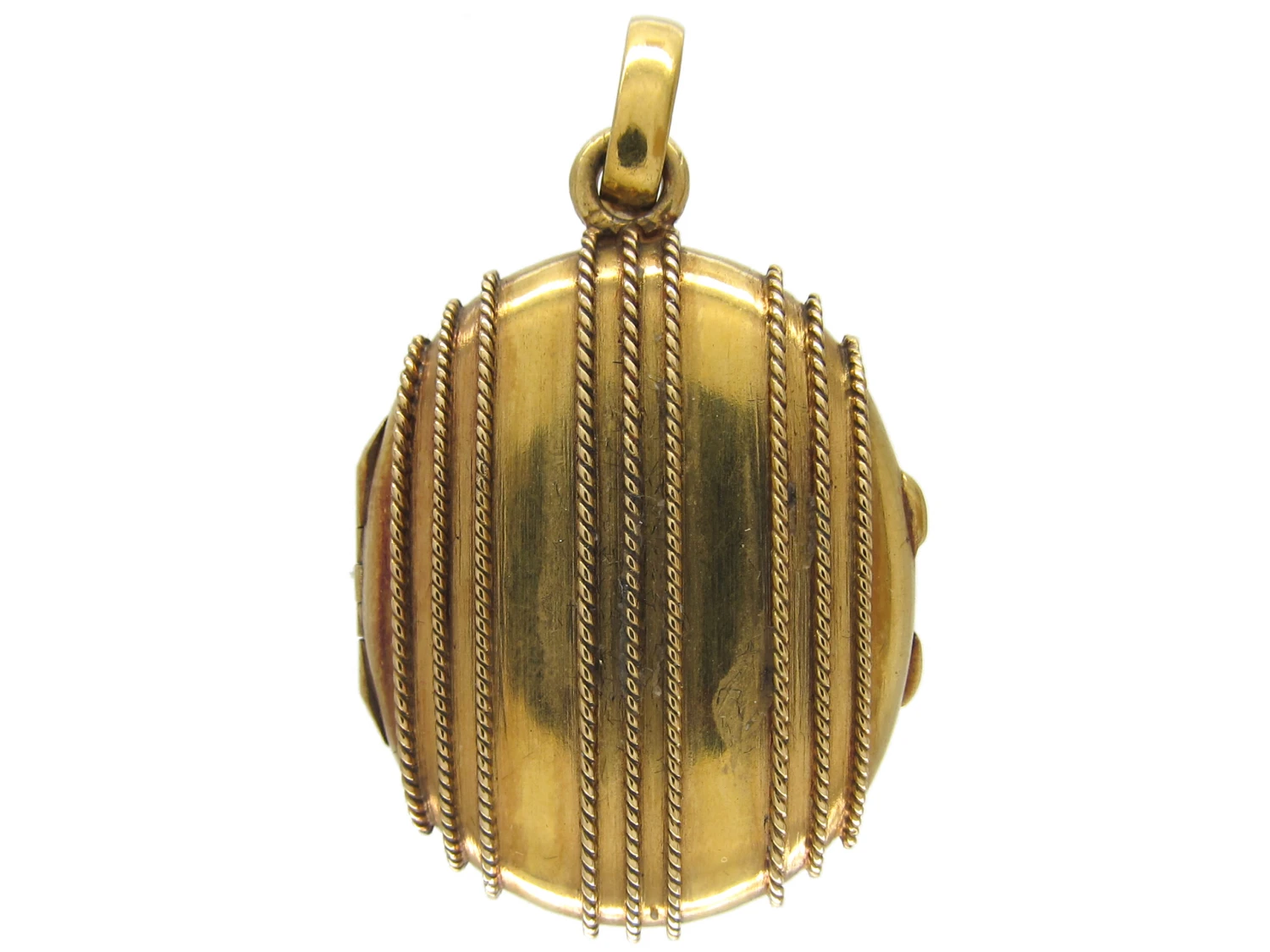 Ruby & Emerald Studded Victorian Gold Oval Locket 4 Ruby & Emerald Studded Victorian Gold Oval Locket - Image 2