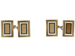 18ct Gold Art Deco Enamel Cufflinks By Cropp & Farr