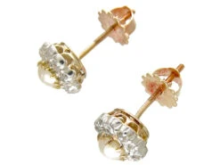 Edwardian Natural Pearl & Diamond Cluster Earrings -Antique Jewellery Company IMG 4638