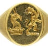 18ct Gold Double Crested Signet Ring