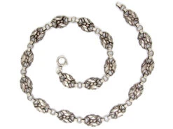 Silver Ornate Links Art Deco Necklace