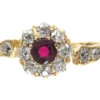 Edwardian Ruby & Diamond Cluster Ring With Diamond Shoulders 1 Edwardian Ruby & Diamond Cluster Ring With Diamond Shoulders -Antique Jewellery Company IMG 5091