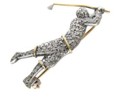 Diamond Studded Golfer Brooch -Antique Jewellery Company IMG 5111