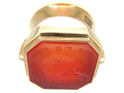 Gold & Carnelian Love Birds Ring -Antique Jewellery Company IMG 5460