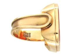 Gold & Carnelian Love Birds Ring -Antique Jewellery Company IMG 5462