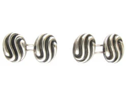 Victorian Silver Curve Design Cufflinks