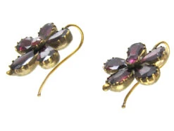 Georgian Flat Cut Almandine Garnet Pansy Earrings 10 Georgian Flat Cut Almandine Garnet Pansy Earrings -Antique Jewellery Company IMG 5500