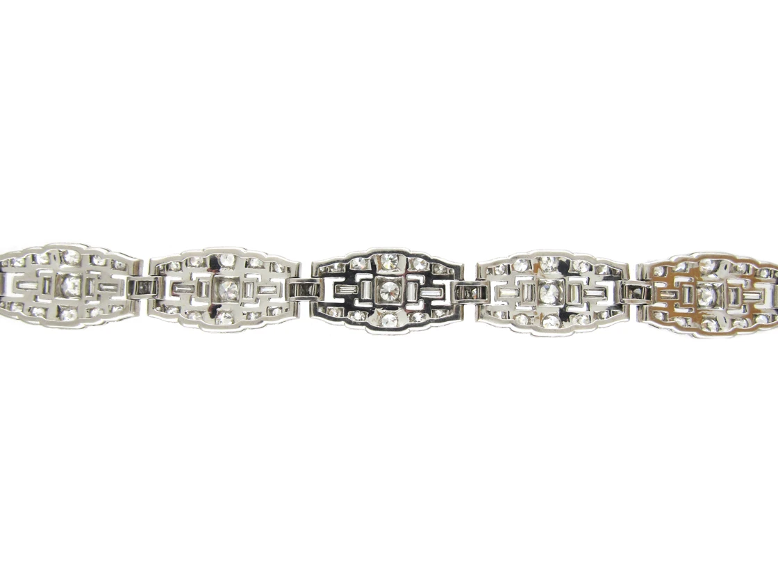 Art Deco Diamond & Platinum Bracelet By Mcteigue & Co 5 Art Deco Diamond & Platinum Bracelet By Mcteigue & Co - Image 3