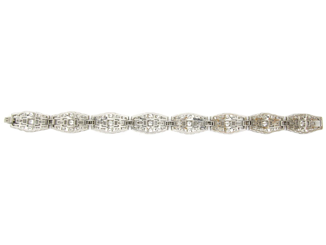 Art Deco Diamond & Platinum Bracelet By Mcteigue & Co 7 Art Deco Diamond & Platinum Bracelet By Mcteigue & Co - Image 5