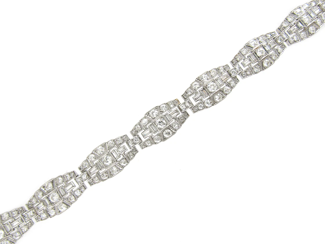 Art Deco Diamond & Platinum Bracelet By Mcteigue & Co 8 Art Deco Diamond & Platinum Bracelet By Mcteigue & Co - Image 6