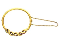 Edwardian 15ct Gold Ruby, Sapphire & Diamond Bangle 8 Edwardian 15ct Gold Ruby, Sapphire & Diamond Bangle -Antique Jewellery Company IMG 5713