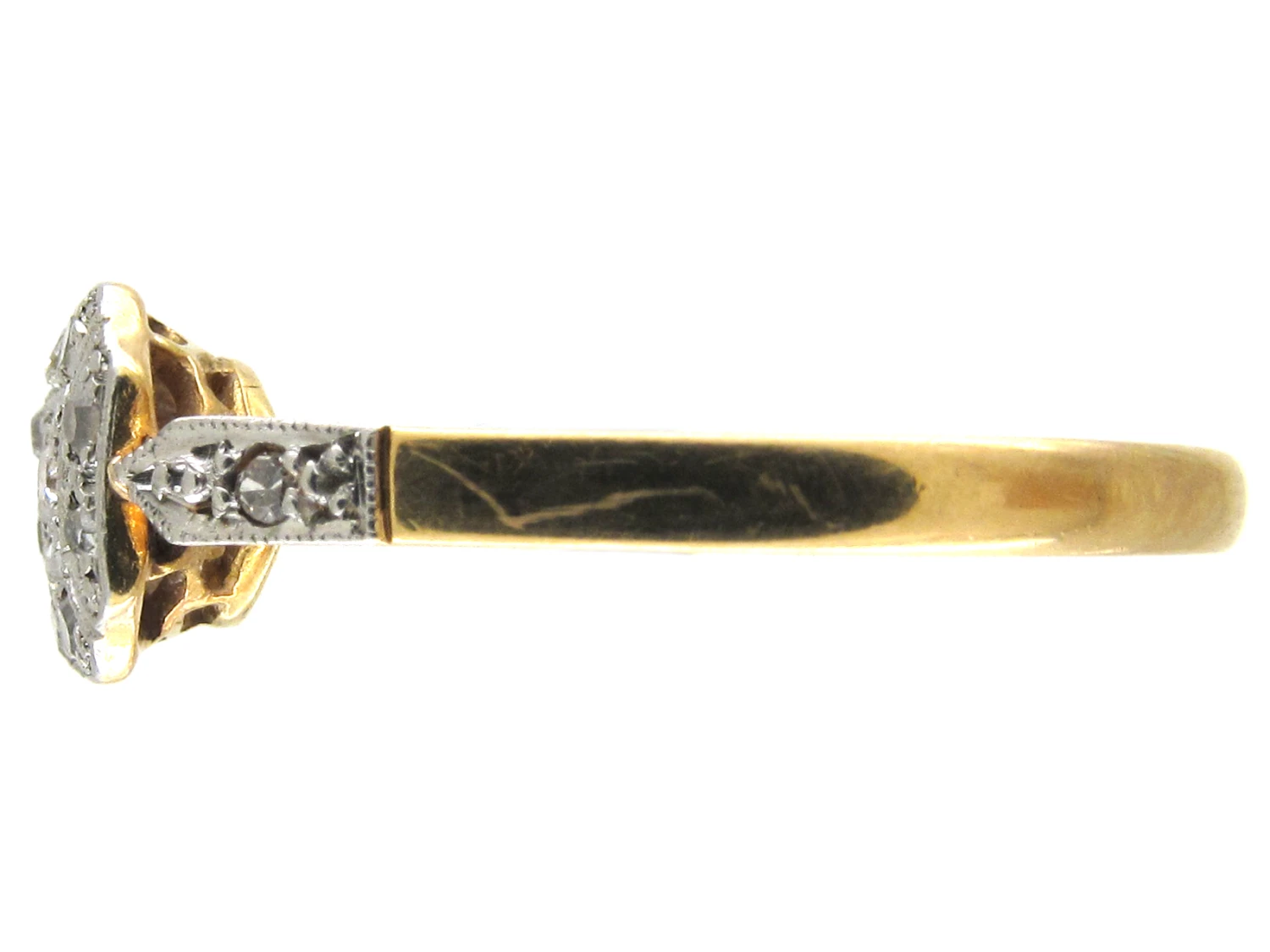 Art Deco 18ct & Platinum & Diamond Ring 4 Art Deco 18ct & Platinum & Diamond Ring - Image 2